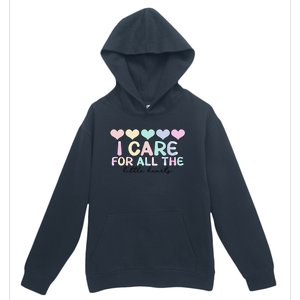 Care For Little Hearts End Of The Year Kindergarten Teacher Gift Urban Pullover Hoodie