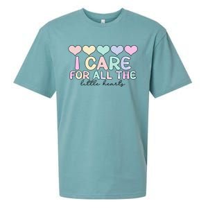 Care For Little Hearts End Of The Year Kindergarten Teacher Gift Sueded Cloud Jersey T-Shirt