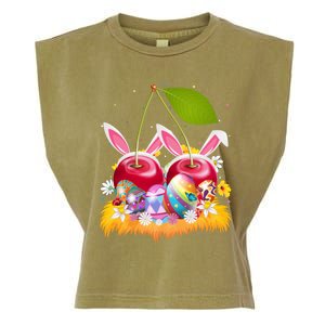 Cherry Fruit Lover Easter Egg Funny Cherry Easter Sunday Meaningful Gift Garment-Dyed Women's Muscle Tee