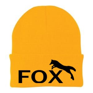 Cute Fox Logo Knit Cap Winter Beanie