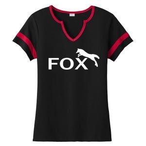 Cute Fox Logo Ladies Halftime Notch Neck Tee