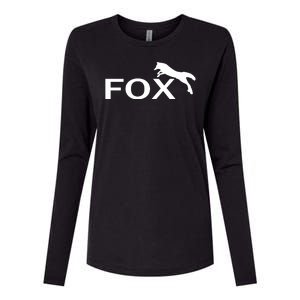 Cute Fox Logo Womens Cotton Relaxed Long Sleeve T-Shirt