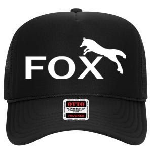 Cute Fox Logo High Crown Mesh Back Trucker Hat