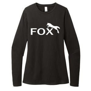 Cute Fox Logo Womens CVC Long Sleeve Shirt