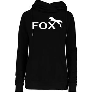 Cute Fox Logo Womens Funnel Neck Pullover Hood