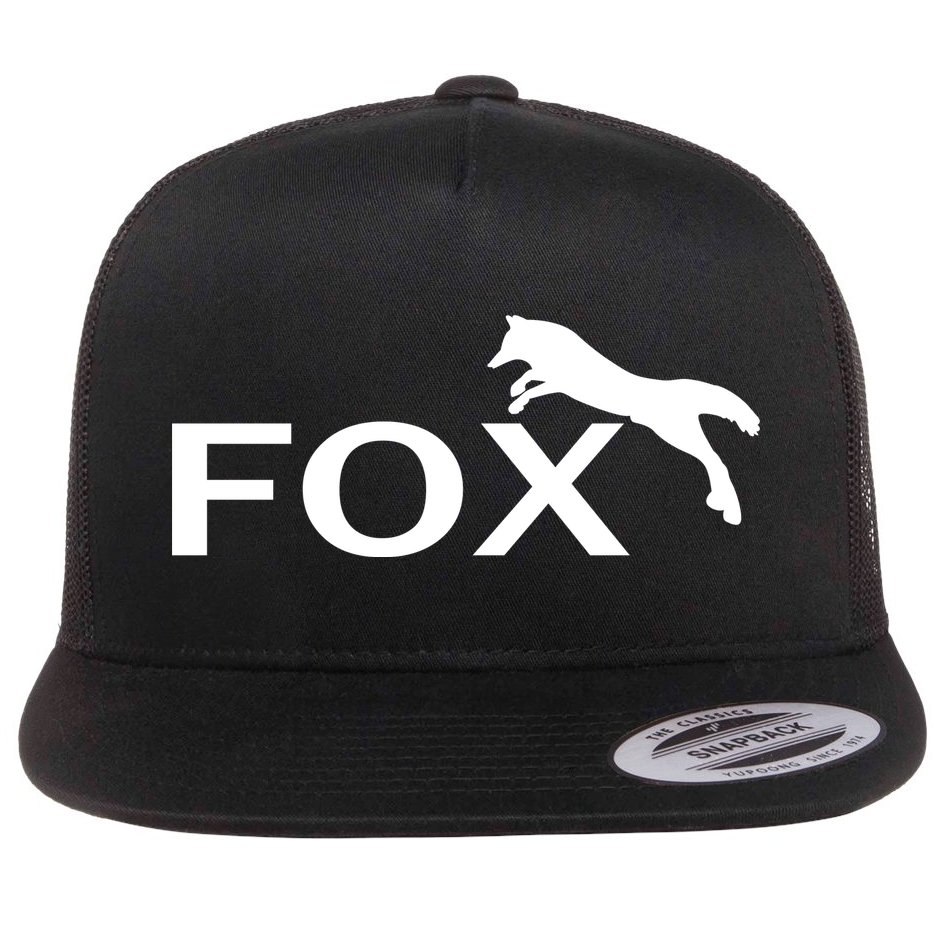 Cute Fox Logo Flat Bill Trucker Hat