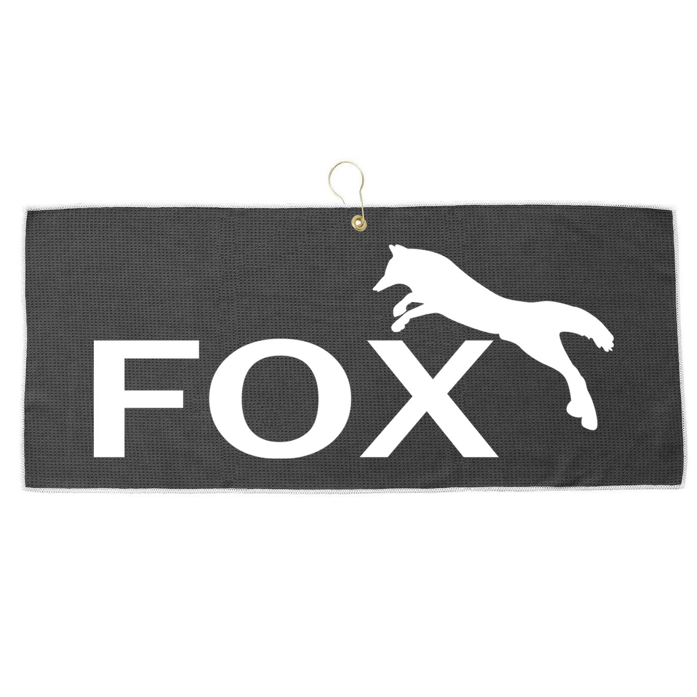 Cute Fox Logo Large Microfiber Waffle Golf Towel