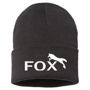 Cute Fox Logo Sustainable Knit Beanie