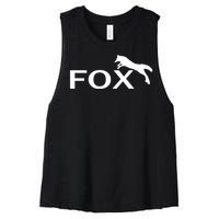 Cute Fox Logo Women's Racerback Cropped Tank