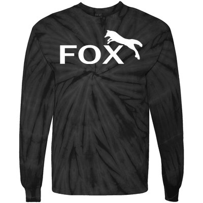 Cute Fox Logo Tie-Dye Long Sleeve Shirt