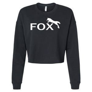 Cute Fox Logo Cropped Pullover Crew