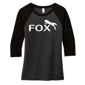 Cute Fox Logo Women's Tri-Blend 3/4-Sleeve Raglan Shirt