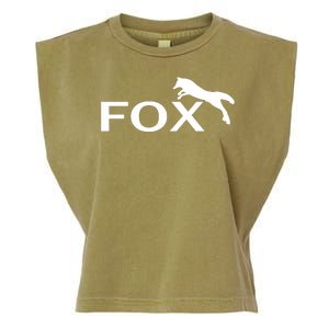 Cute Fox Logo Garment-Dyed Women's Muscle Tee