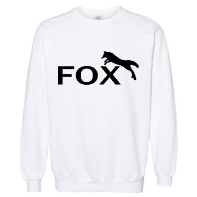 Cute Fox Logo Garment-Dyed Sweatshirt