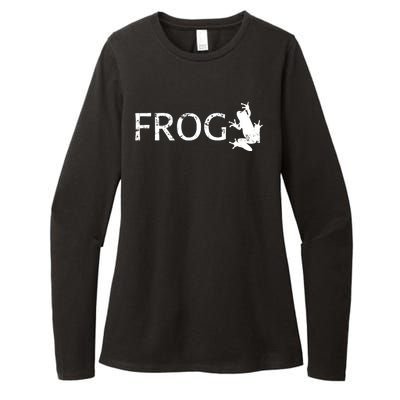 Cute Frog Logo Womens CVC Long Sleeve Shirt