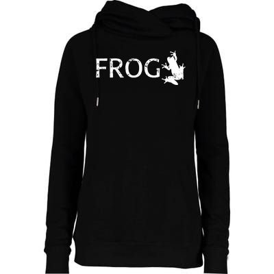 Cute Frog Logo Womens Funnel Neck Pullover Hood