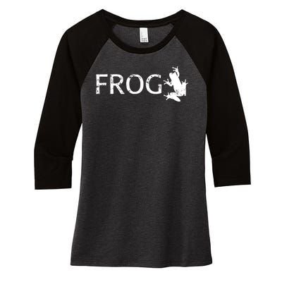 Cute Frog Logo Women's Tri-Blend 3/4-Sleeve Raglan Shirt