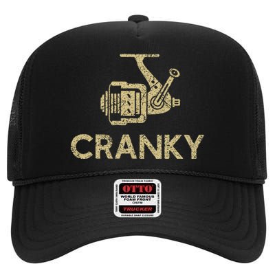 Crankbait Fishing Lure Cranky High Crown Mesh Back Trucker Hat