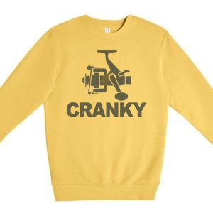 Crankbait Fishing Lure Cranky Funny Fishing Gift Premium Crewneck Sweatshirt