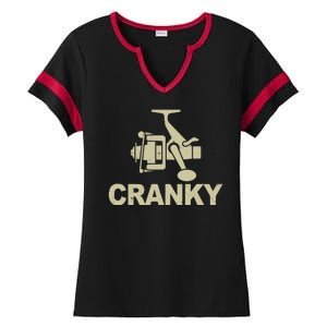 Crankbait Fishing Lure Cranky Funny Fishing Gift Ladies Halftime Notch Neck Tee