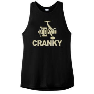 Crankbait Fishing Lure Cranky Funny Fishing Gift Ladies PosiCharge Tri-Blend Wicking Tank