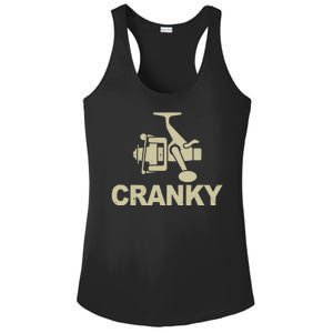 Crankbait Fishing Lure Cranky Funny Fishing Gift Ladies PosiCharge Competitor Racerback Tank