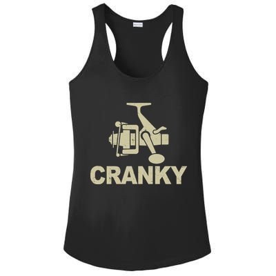 Crankbait Fishing Lure Cranky Funny Fishing Gift Ladies PosiCharge Competitor Racerback Tank