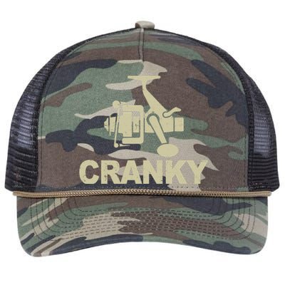 Crankbait Fishing Lure Cranky Funny Fishing Gift Retro Rope Trucker Hat Cap