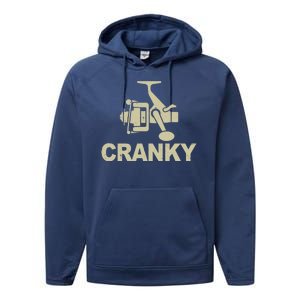 Crankbait Fishing Lure Cranky Funny Fishing Gift Performance Fleece Hoodie