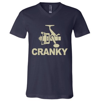 Crankbait Fishing Lure Cranky Funny Fishing Gift V-Neck T-Shirt