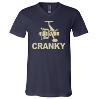 Crankbait Fishing Lure Cranky Funny Fishing Gift V-Neck T-Shirt