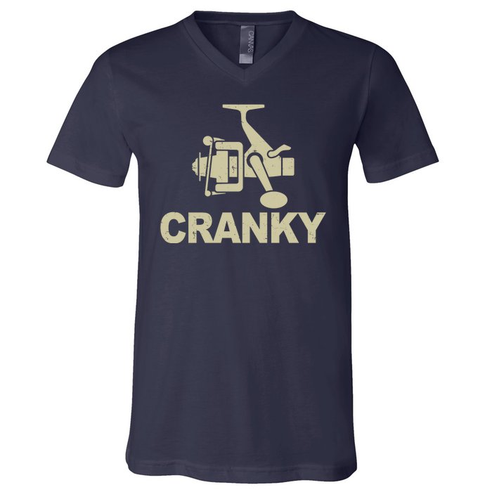 Crankbait Fishing Lure Cranky Funny Fishing Gift V-Neck T-Shirt