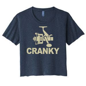 Crankbait Fishing Lure Cranky Funny Fishing Gift Women's Crop Top Tee