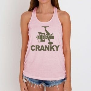 Crankbait Fishing Lure Cranky Funny Fishing Gift Women's Knotted Racerback Tank