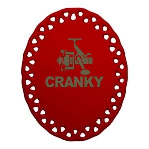 Crankbait Fishing Lure Cranky Funny Fishing Gift Ceramic Oval Ornament