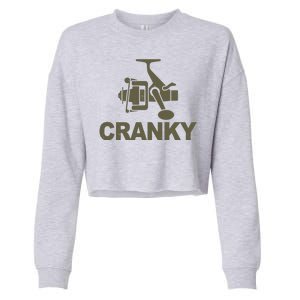 Crankbait Fishing Lure Cranky Funny Fishing Gift Cropped Pullover Crew