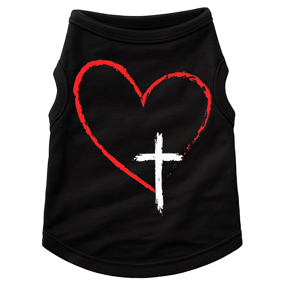 Christian Faith Love Heart Jesus God Cross Doggie Tank
