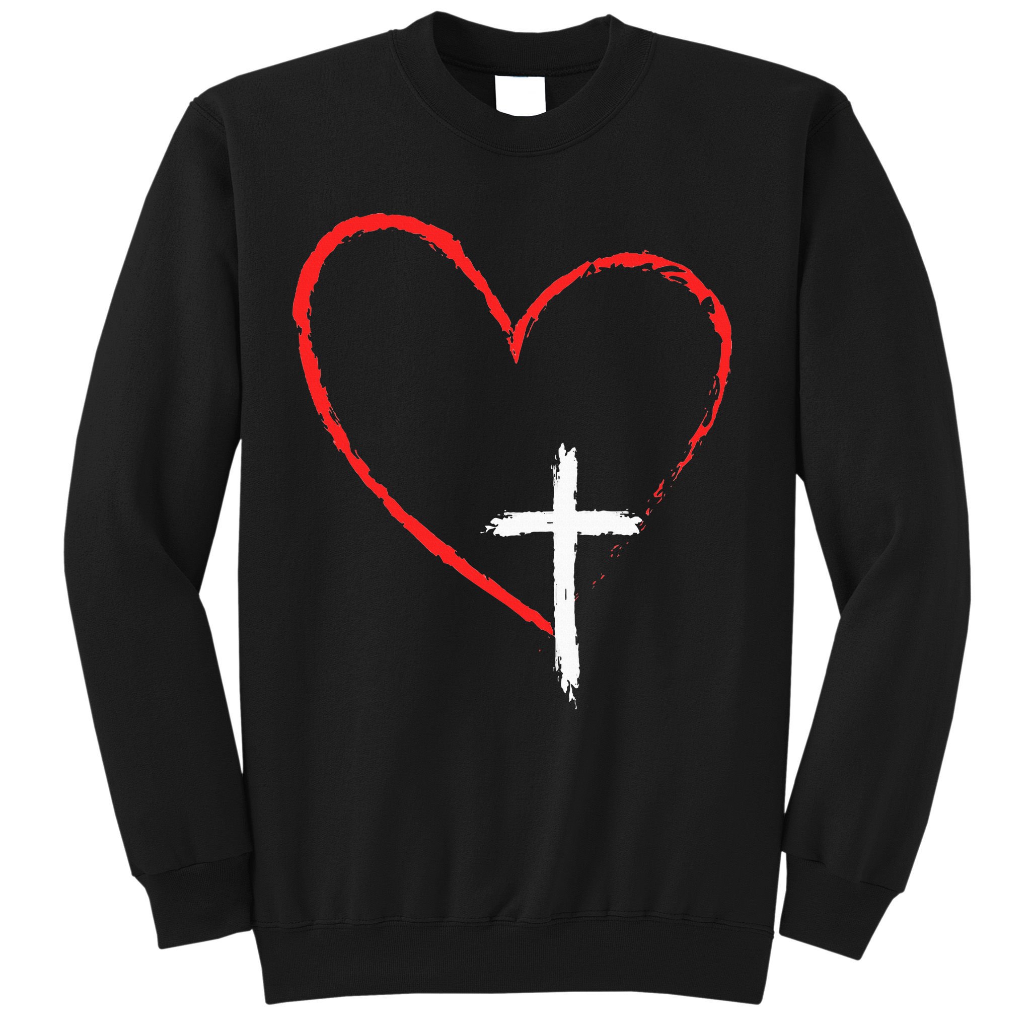 Christian Faith Love Heart Jesus God Cross Sweatshirt