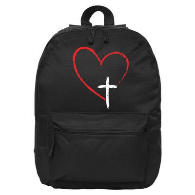 Christian Faith Love Heart Jesus God Cross 16 in Basic Backpack
