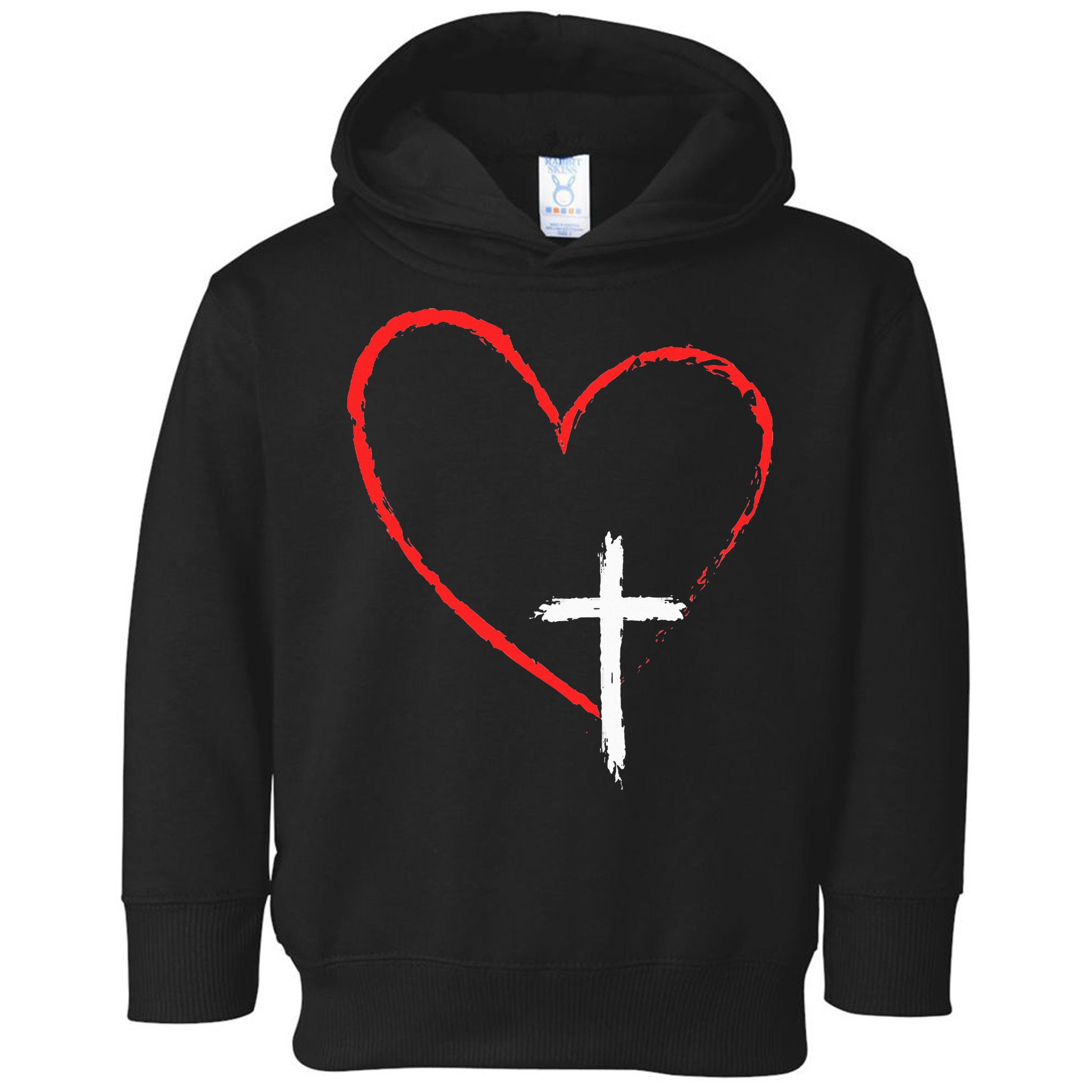 Christian Faith Love Heart Jesus God Cross Toddler Hoodie