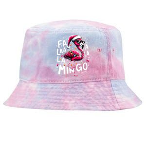 Christmas Fa La La Mingo Flamingo Xmas Gift Tie-Dyed Bucket Hat