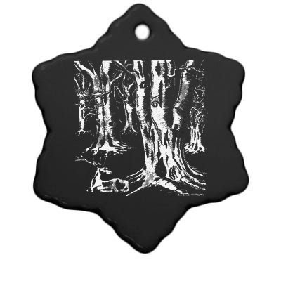 Creepy Forest Lazy Halloween Costume Spooky Gothic Gift Ceramic Star Ornament