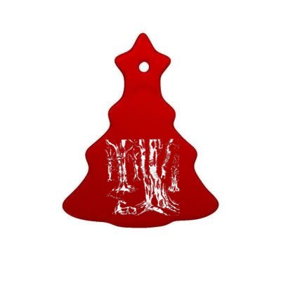 Creepy Forest Lazy Halloween Costume Spooky Gothic Gift Ceramic Tree Ornament