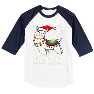 Cute Falalala Llama Christmas Xmas Baseball Sleeve Shirt