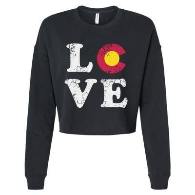 Colorado Flag Love Cropped Pullover Crew