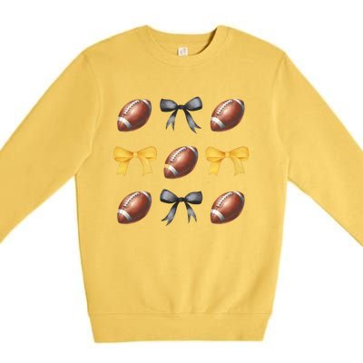 Coquette Football Lover Funny Sport football  Premium Crewneck Sweatshirt