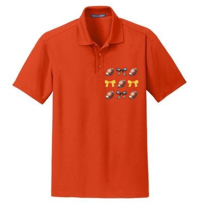 Coquette Football Lover Funny Sport football  Dry Zone Grid Polo