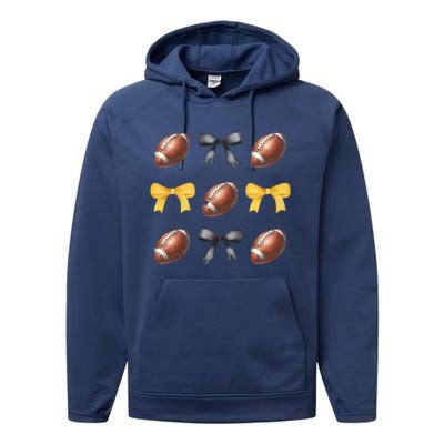 Coquette Football Lover Funny Sport football  Performance Fleece Hoodie