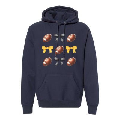 Coquette Football Lover Funny Sport football  Premium Hoodie