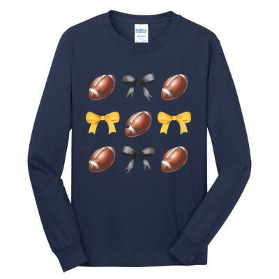 Coquette Football Lover Funny Sport football  Tall Long Sleeve T-Shirt